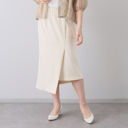 エムスリードット フロントタック ウエストゴム仕様 アシンメトリー マーメイドスカート