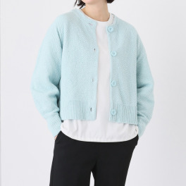 リサリサ 立体鹿の子 袖コンシャス カーディガン
