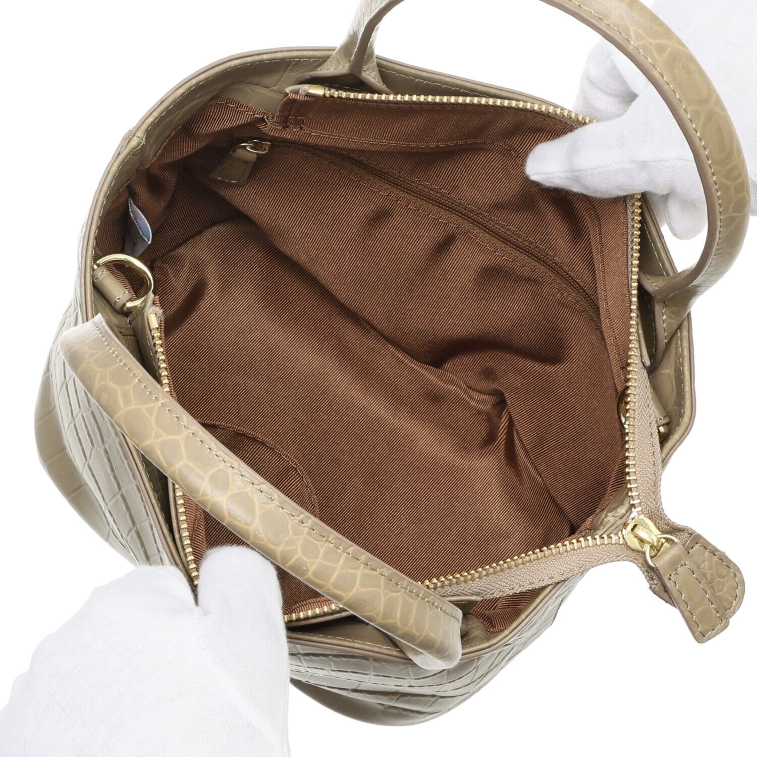 オリタタ 牛革クロコダイル型押し ２ウェイトートバッグ