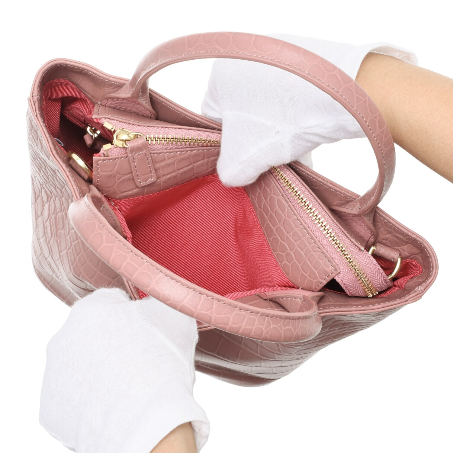 オリタタ 牛革クロコダイル型押し ２ウェイトートバッグ