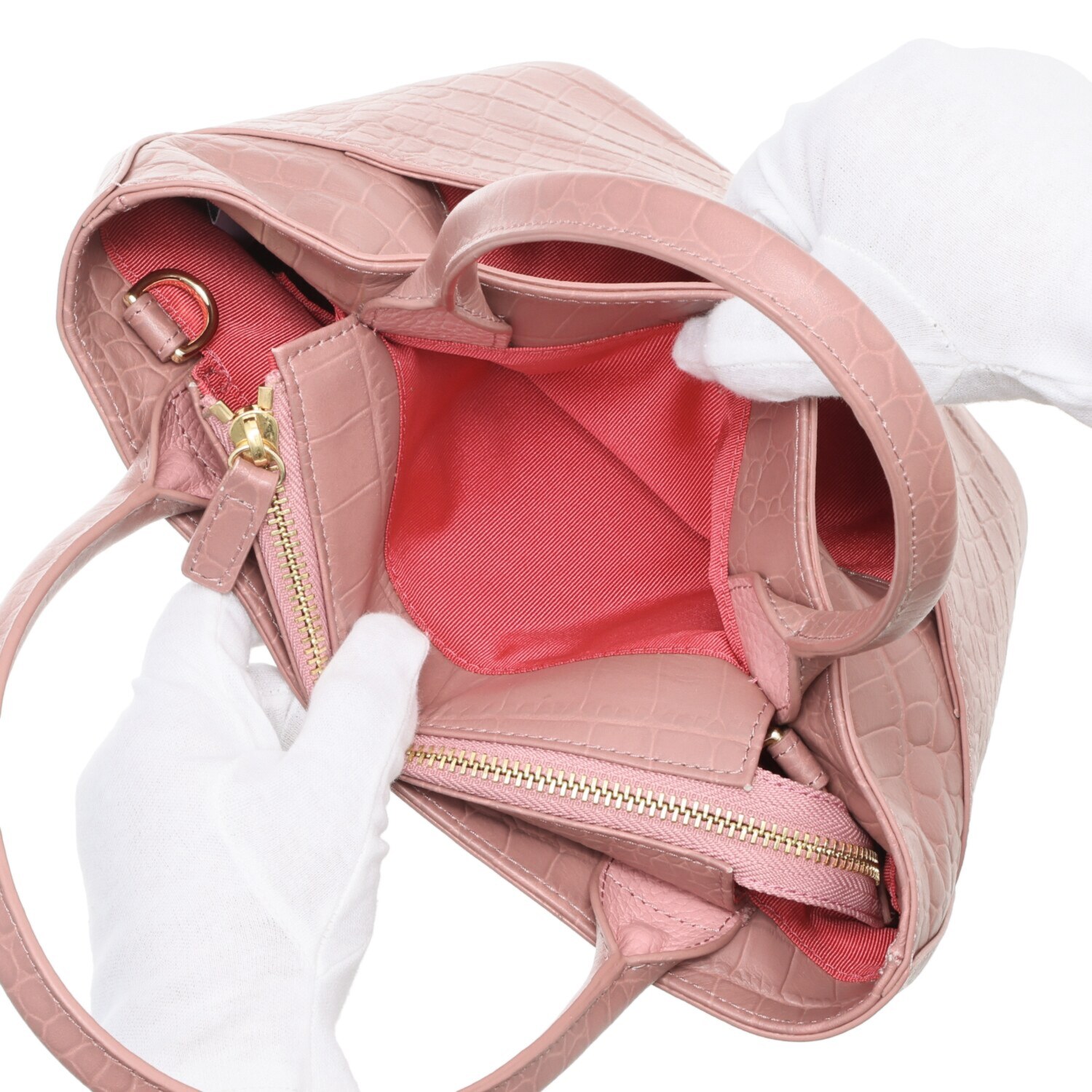 オリタタ 牛革クロコダイル型押し ２ウェイトートバッグ