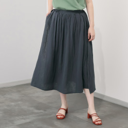 エバーグリーン エバーモア ふんわりダブルガーゼが 心地良い オーバースカート付 パンツ