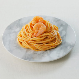 香り漂う　アロマフレスカ 海老の トマトクリームパスタ