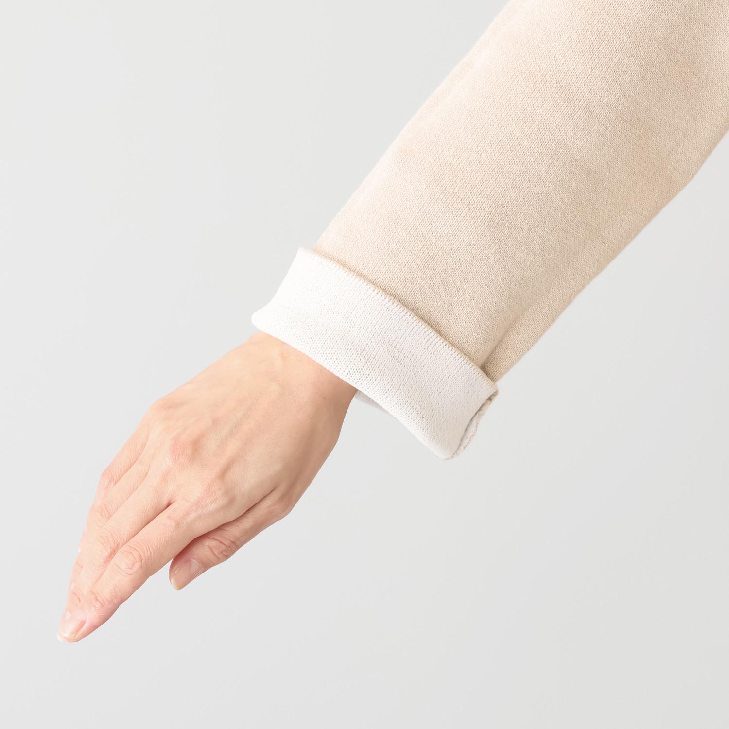 ソアージュ 上品バイカラーで魅せる 軽やかな着心地 ダブルフェイス ニットコーディガン