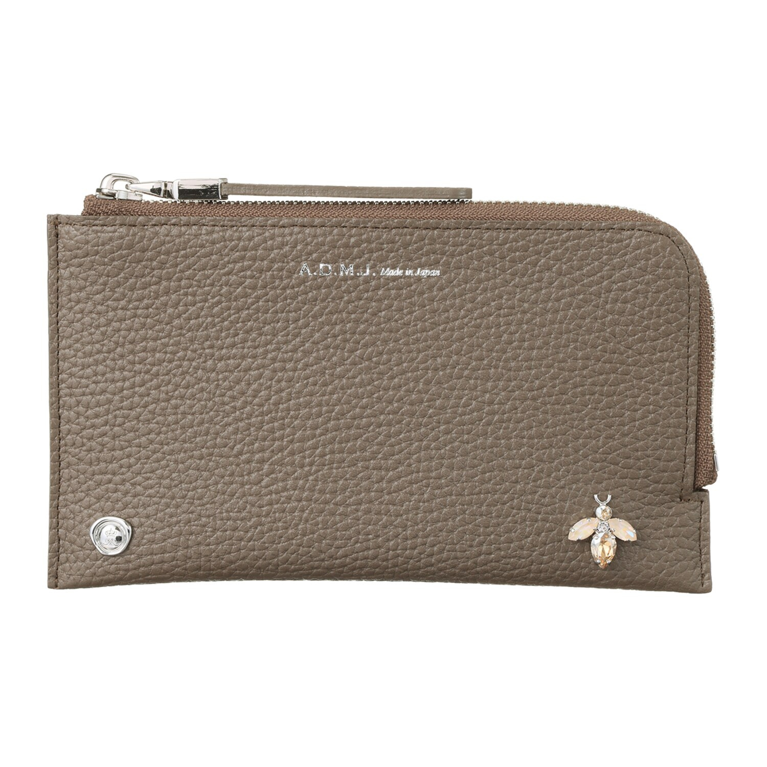 エーディーエムジェイ ＴＨＥ　ＢＥＥ 牛革シュリンク型押し オーガナイザーパース