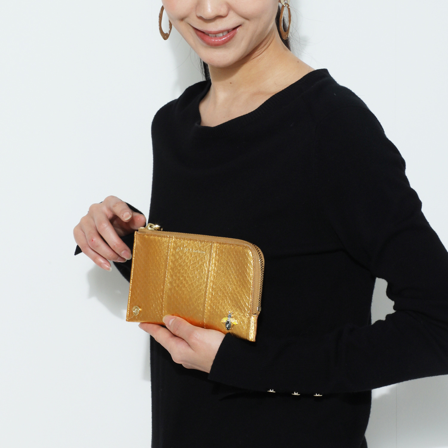 エーディーエムジェイ ＴＨＥ　ＢＥＥ スネークレザー オーガナイザーパース