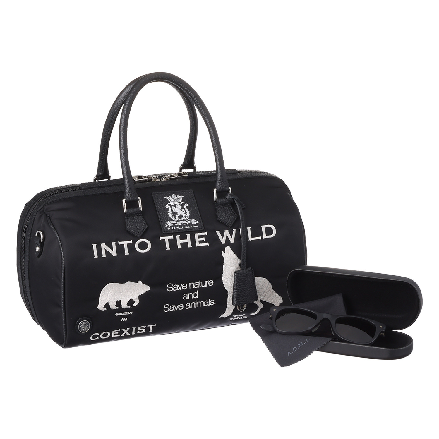 エーディーエムジェイ はっ水 イタリアンナイロン ダッフルバッグ ファッション用グラス付