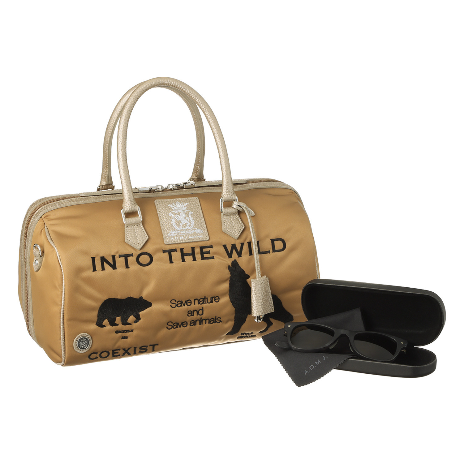 エーディーエムジェイ はっ水 イタリアンナイロン ダッフルバッグ ファッション用グラス付