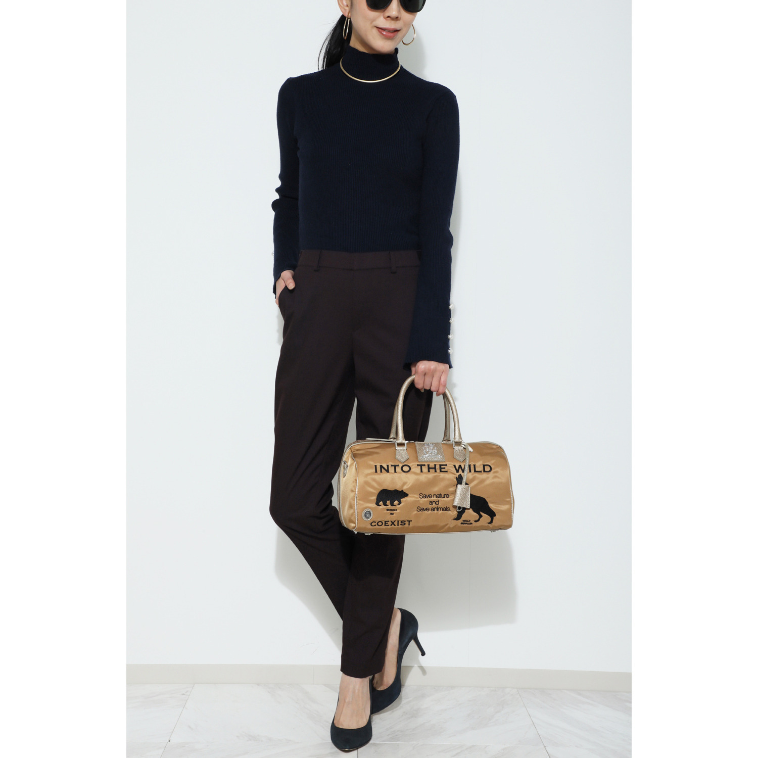 エーディーエムジェイ はっ水 イタリアンナイロン ダッフルバッグ ファッション用グラス付