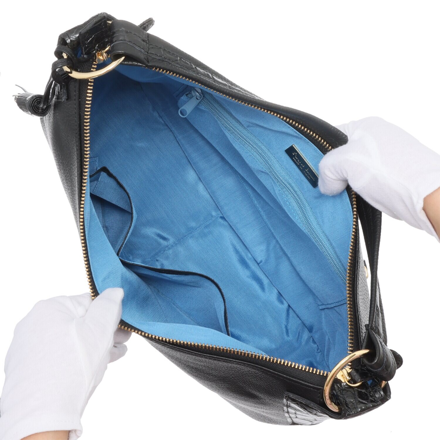 パープルクラウド 日本製 ソフトなイタリア製牛革＆ ポロサスクロコダイル ２ウェイバッグ