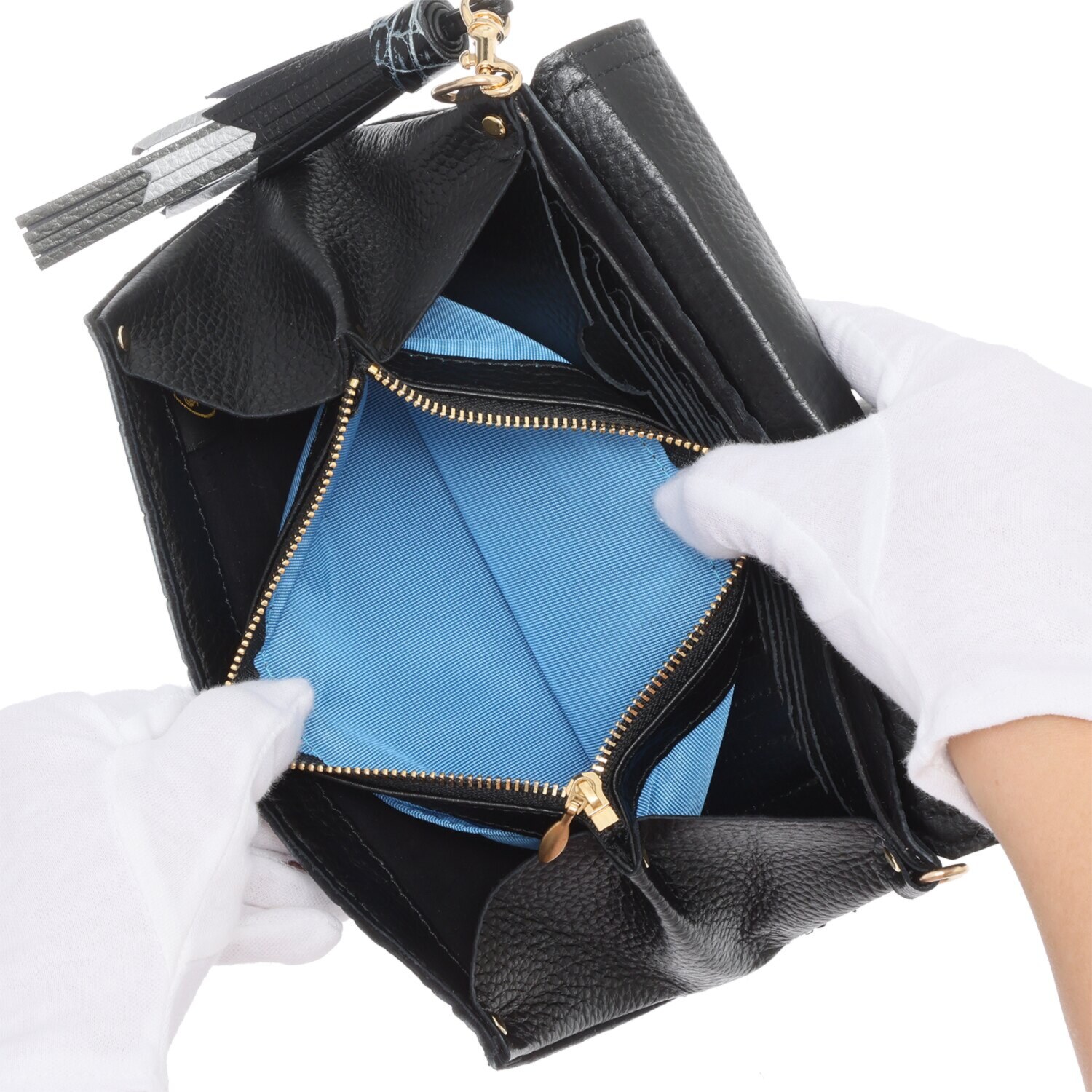 パープルクラウド 日本製 ソフトな ポロサスクロコダイル ２ウェイお財布ポシェット