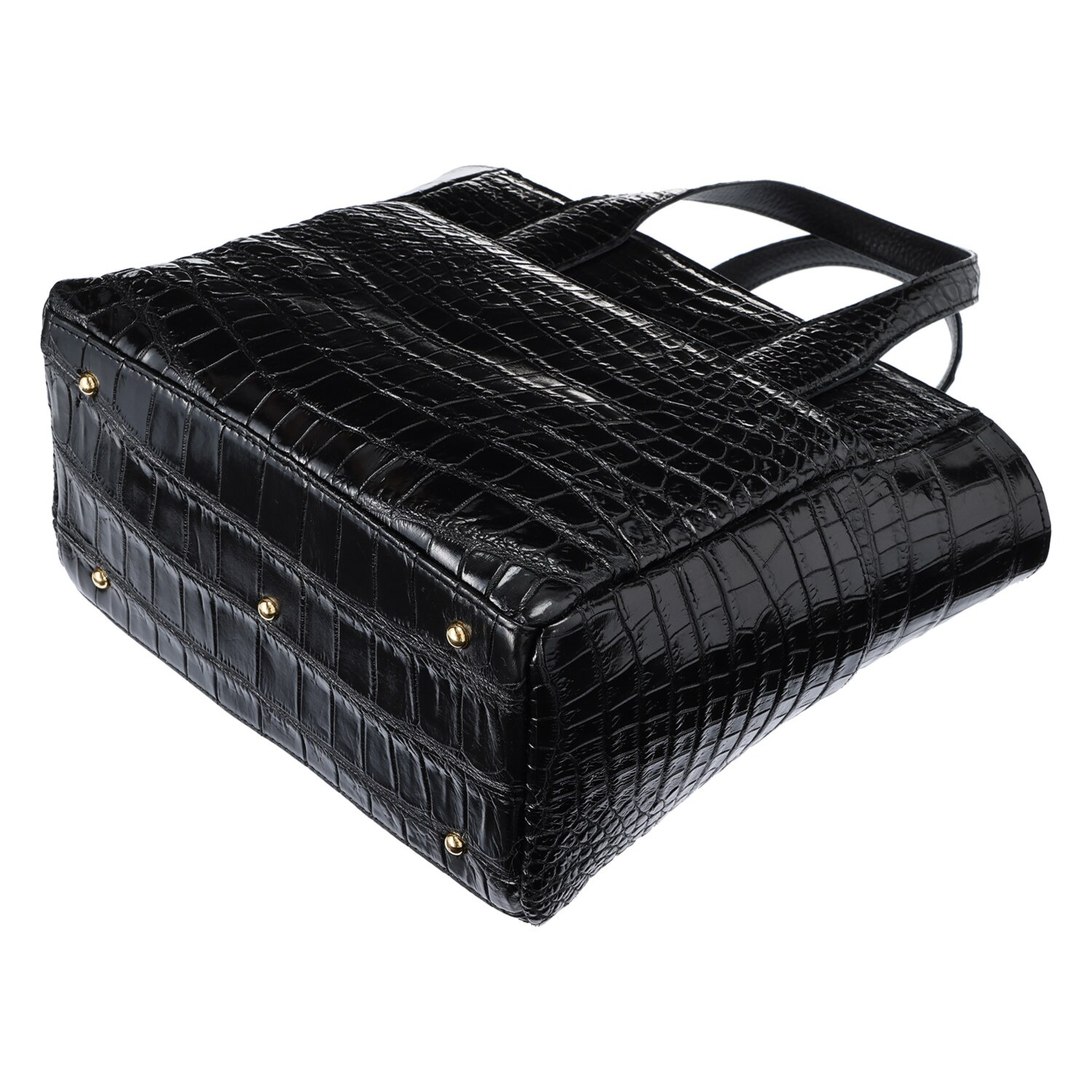 パープルクラウド 日本製 ポロサスクロコダイル ２ウェイトートバッグ