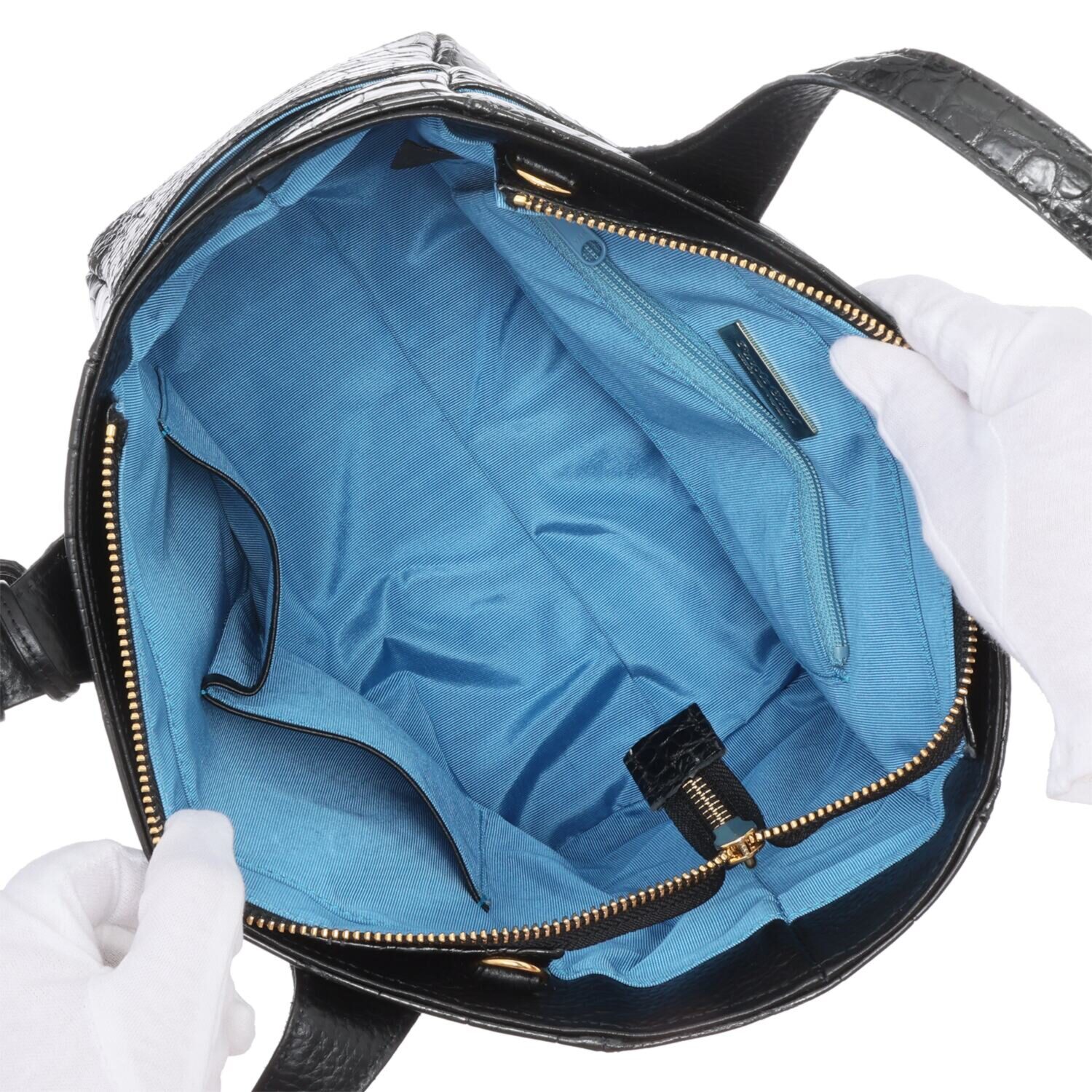 パープルクラウド 日本製 ポロサスクロコダイル ２ウェイトートバッグ