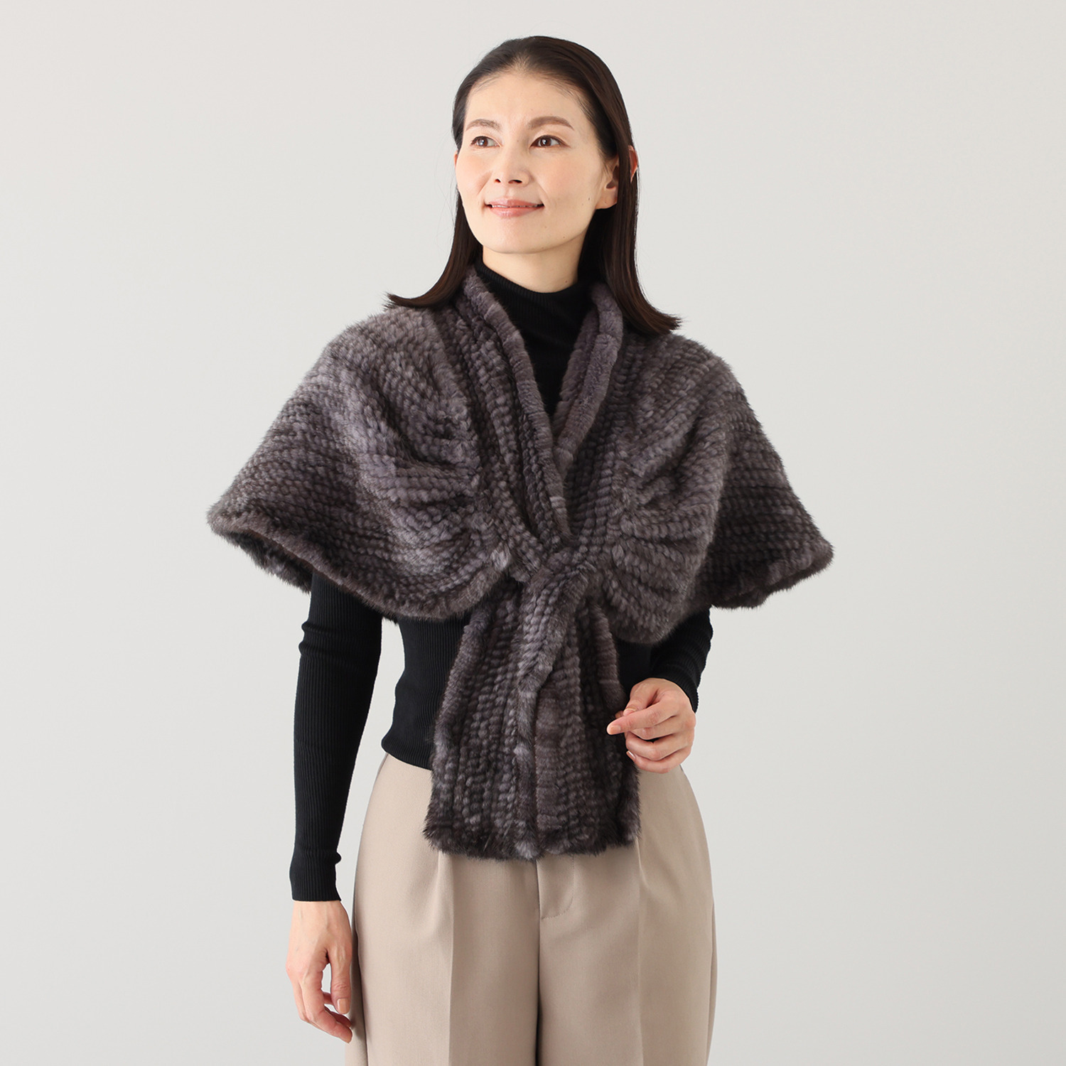 ミンクヤーン ケープストール