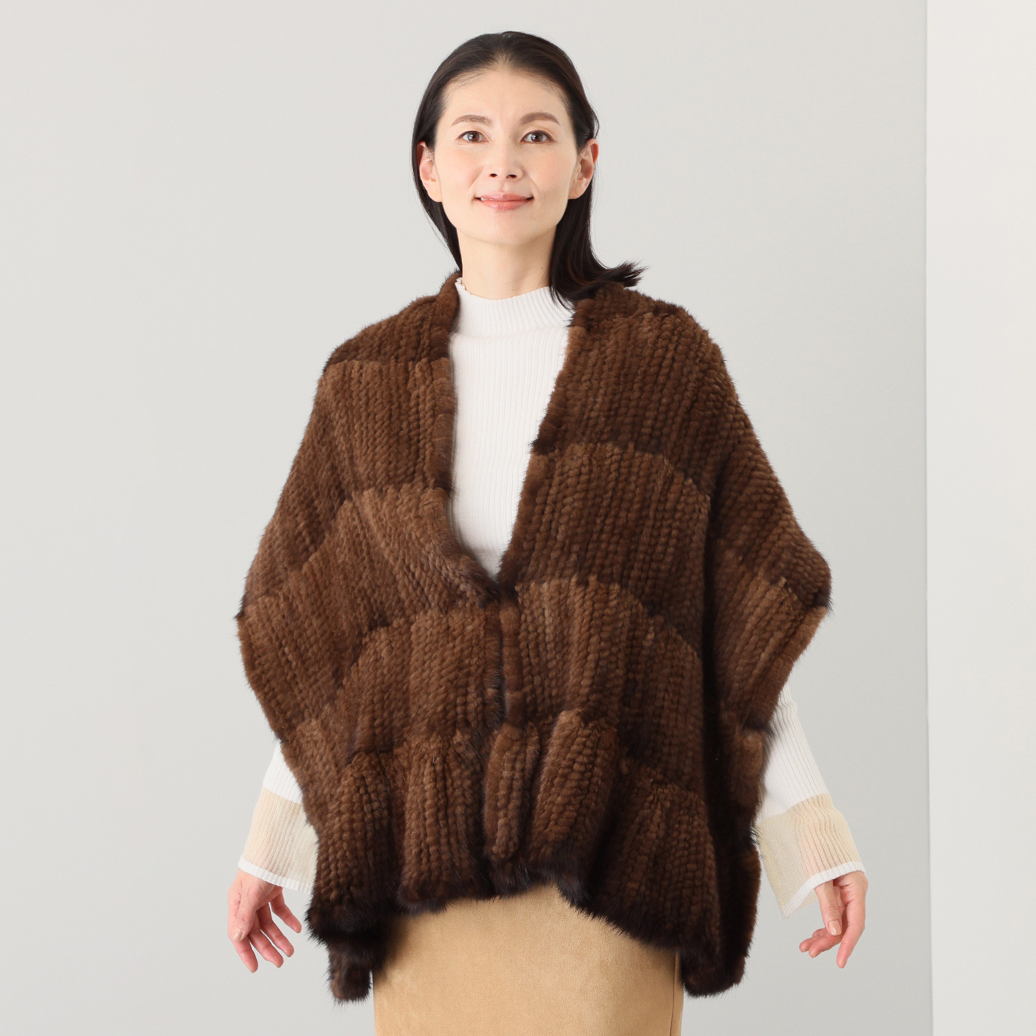 ミンクヤーン 大判ストール