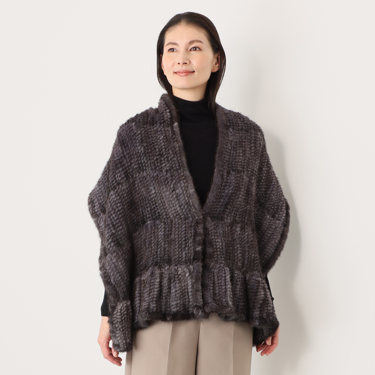 ミンクヤーン 大判ストール