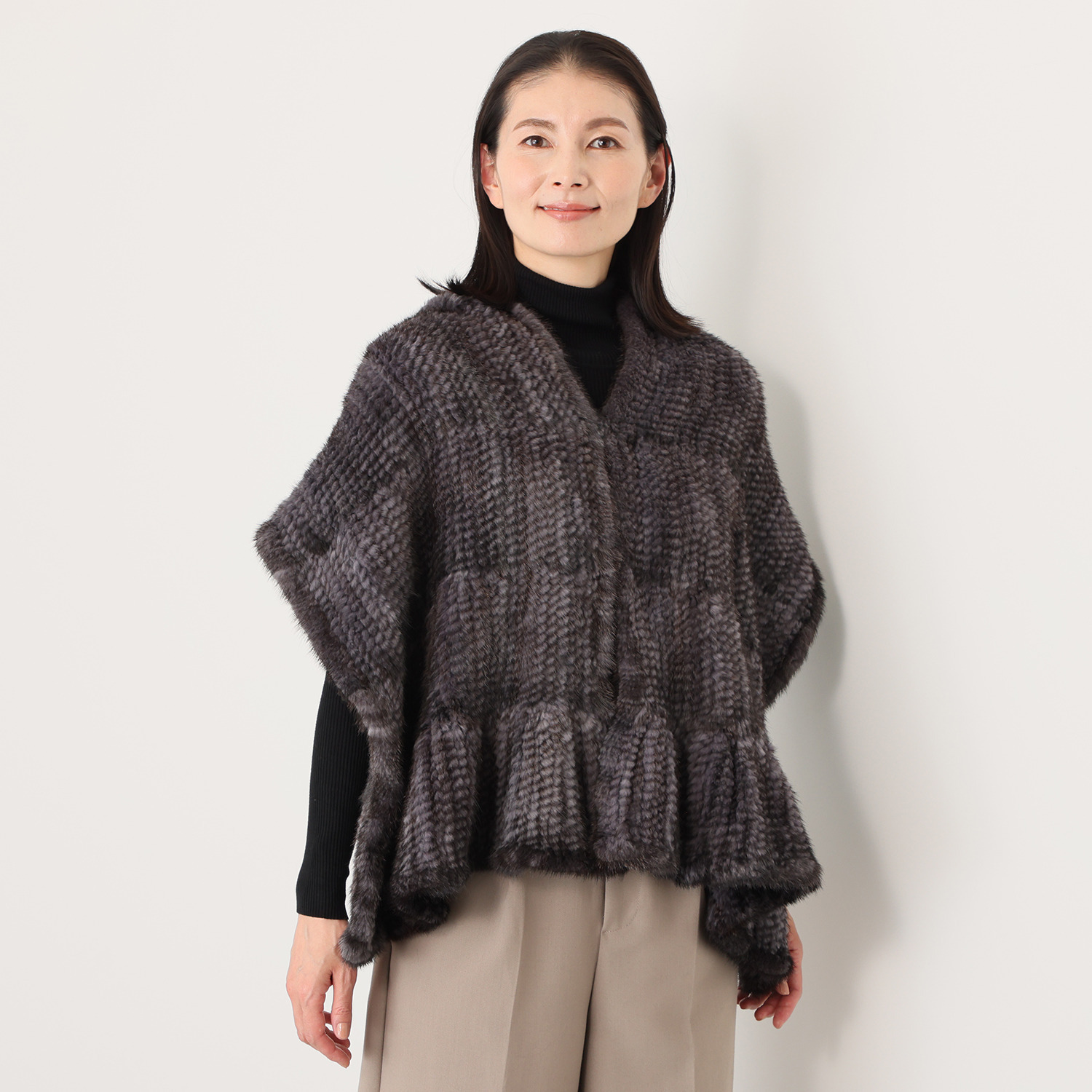 ミンクヤーン 大判ストール