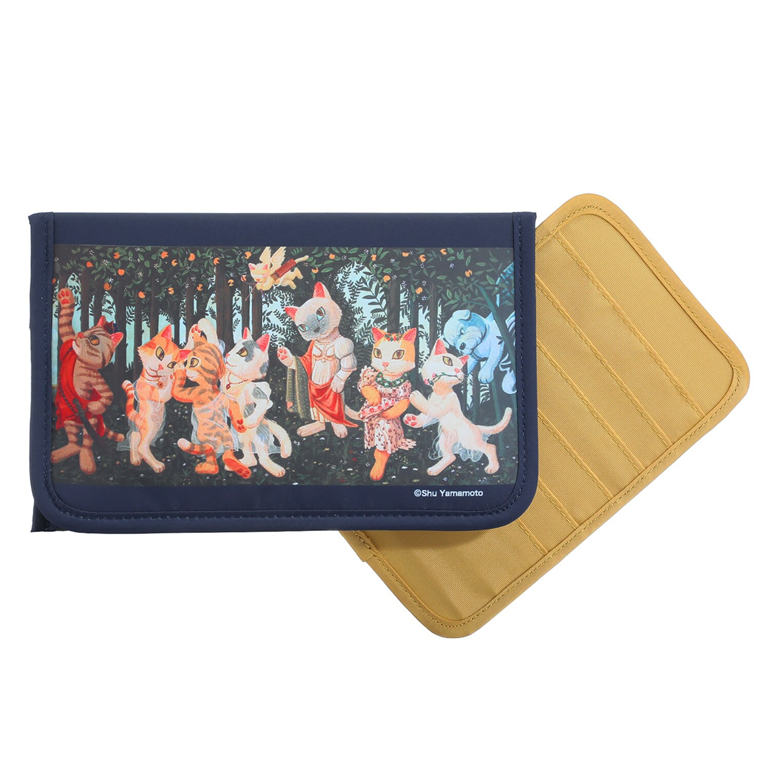 キャットアート 薄型マルチポーチ＆ カードケース