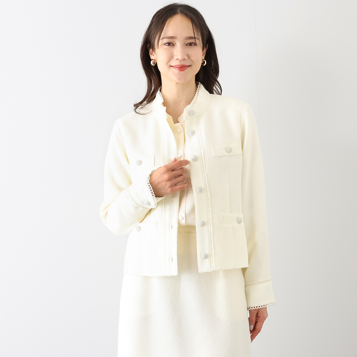 ミューリエ 余白のある上品さを演出 グレースフル ツイードジャケット