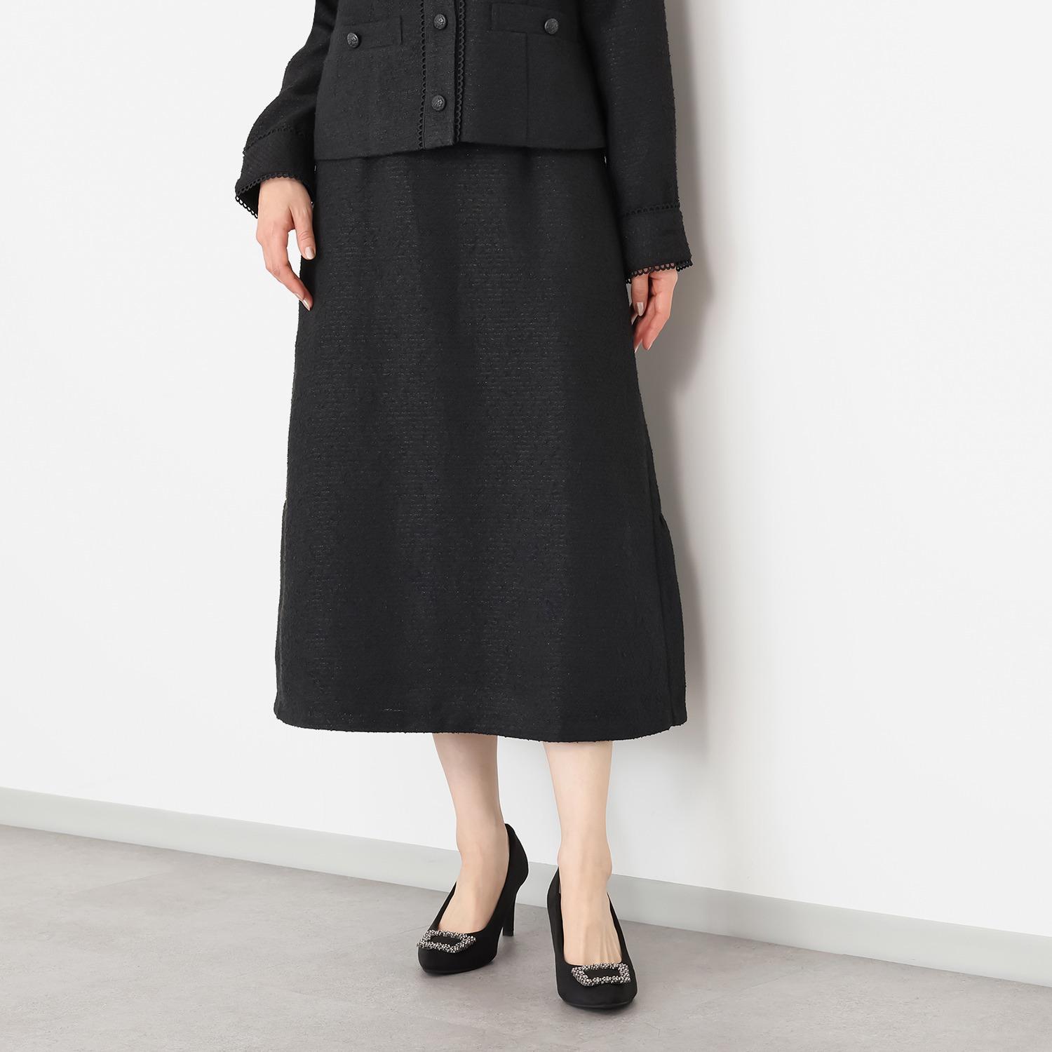 ミューリエ 余白のある上品さを演出 グレースフル ツイードスカート