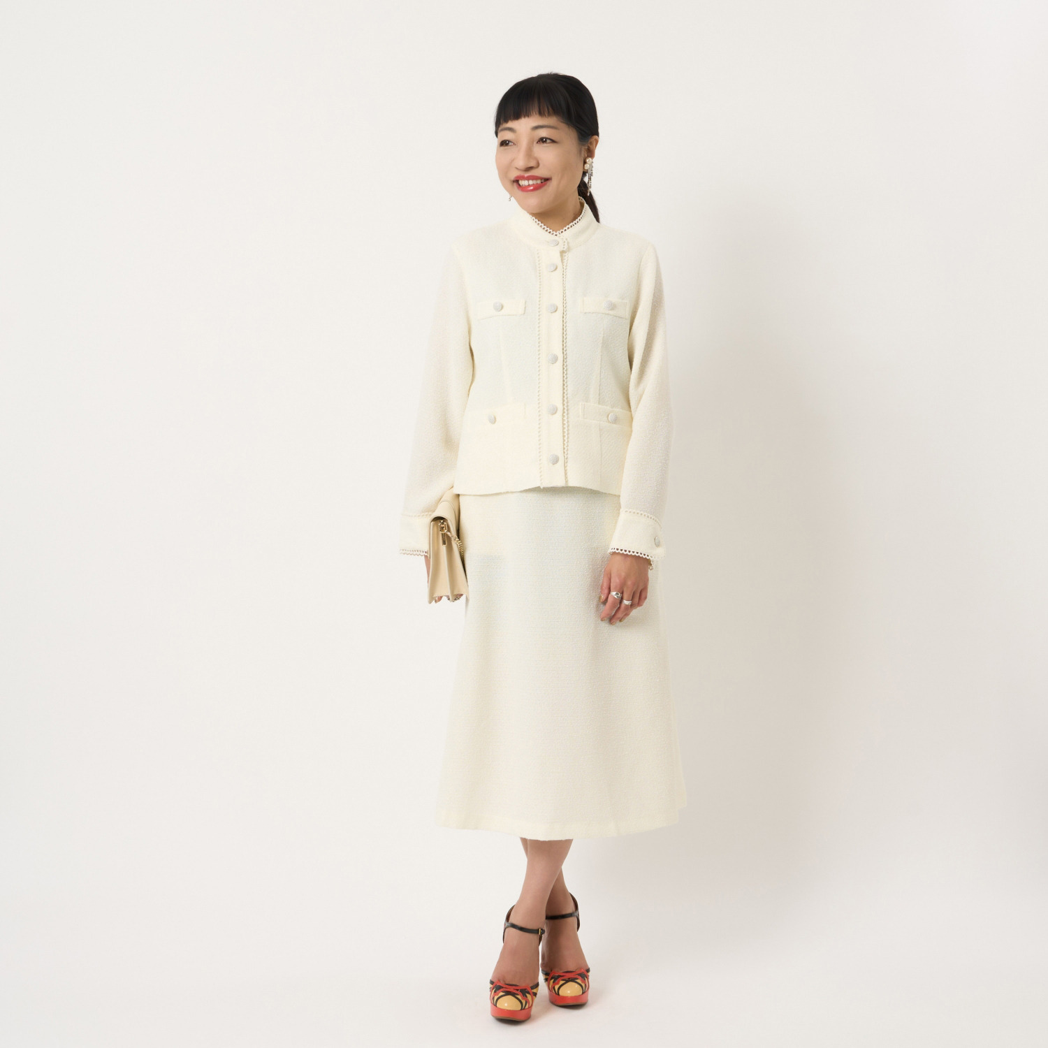 ミューリエ 余白のある上品さを演出 グレースフル ツイードスカート