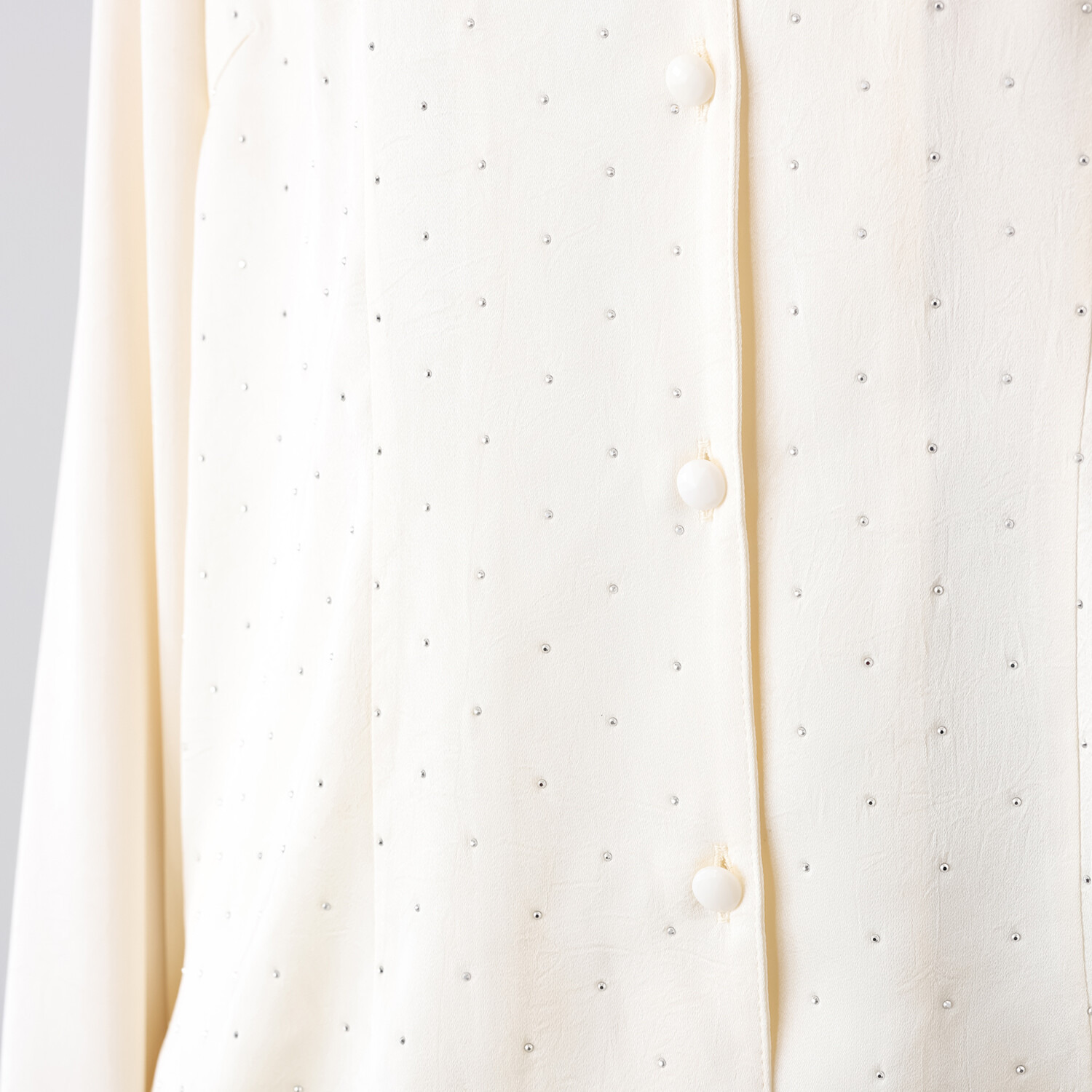 ミューリエ ヴィンテージな品格 ラインストーン付ブラウス