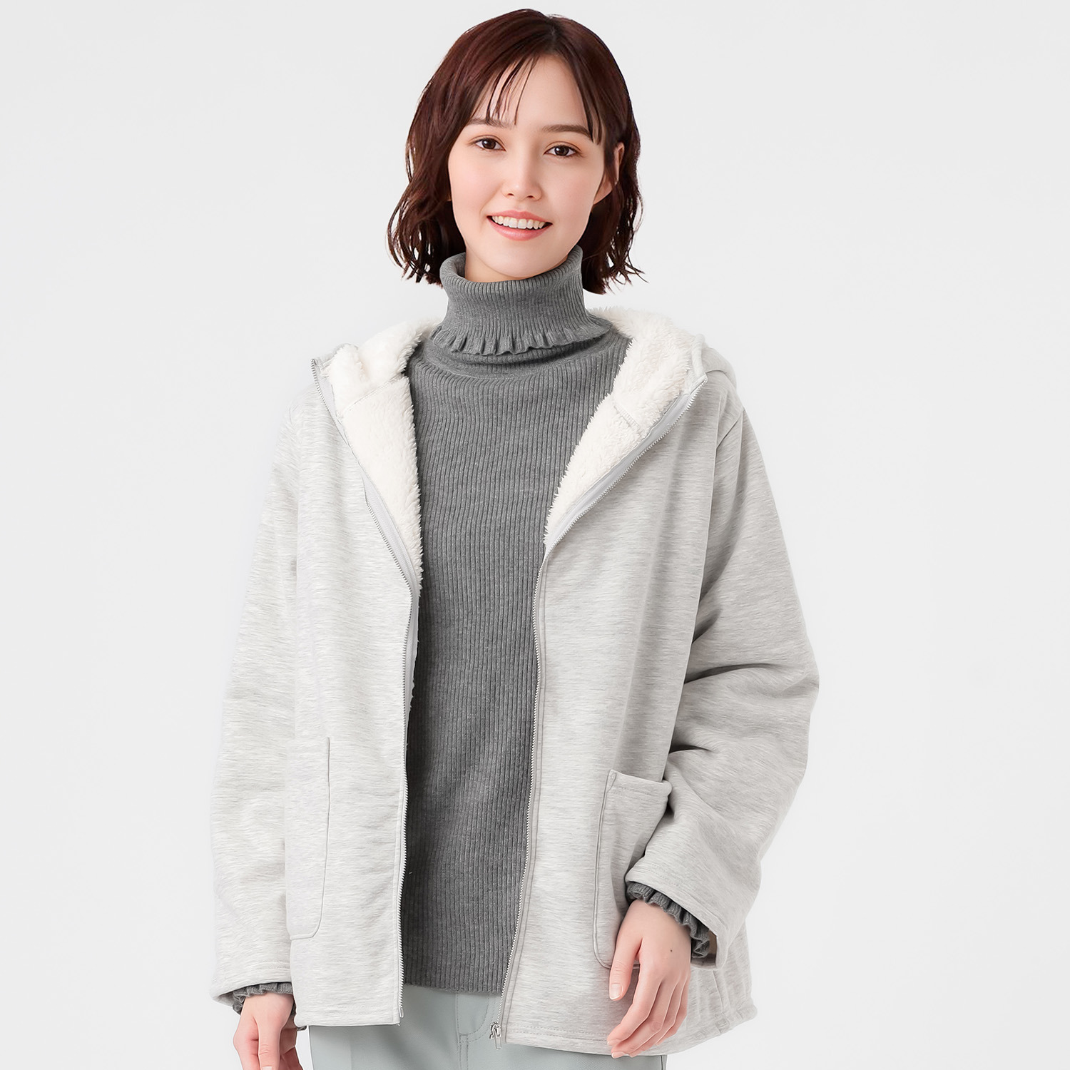 エムエムオー 風を通しにくい あったか裏ボア フード付アウター