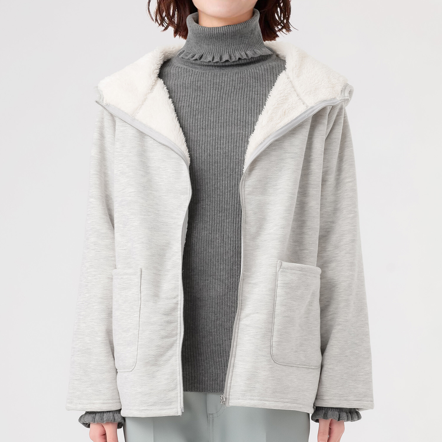 エムエムオー 風を通しにくい あったか裏ボア フード付アウター