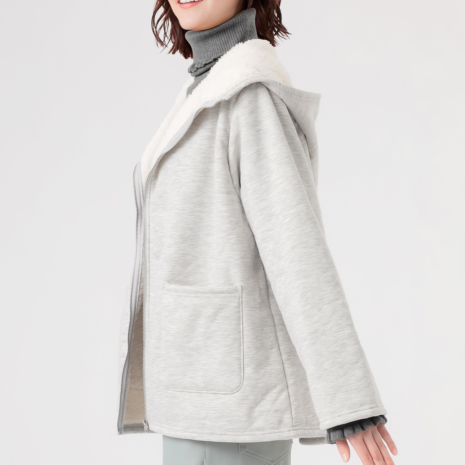 エムエムオー 風を通しにくい あったか裏ボア フード付アウター