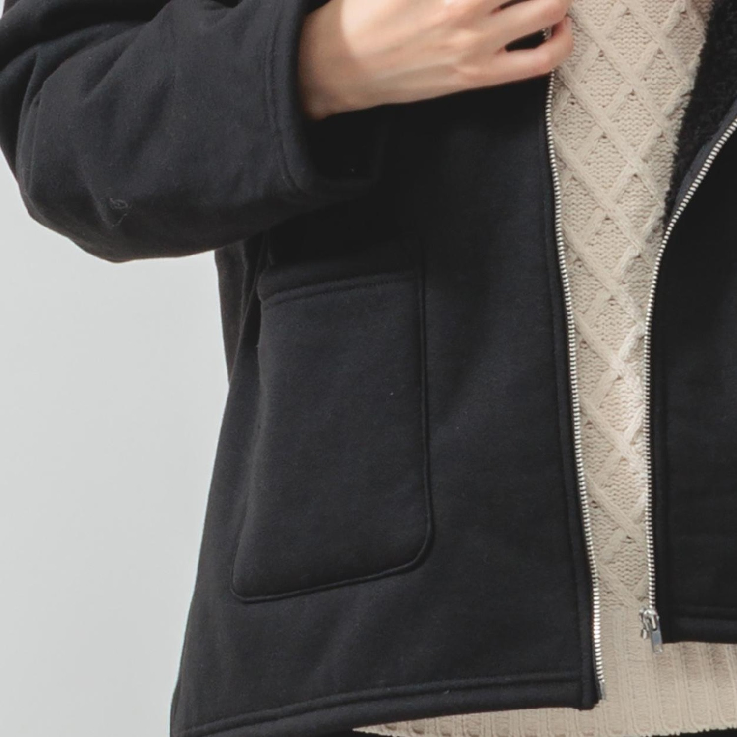 エムエムオー 風を通しにくい あったか裏ボア フード付アウター