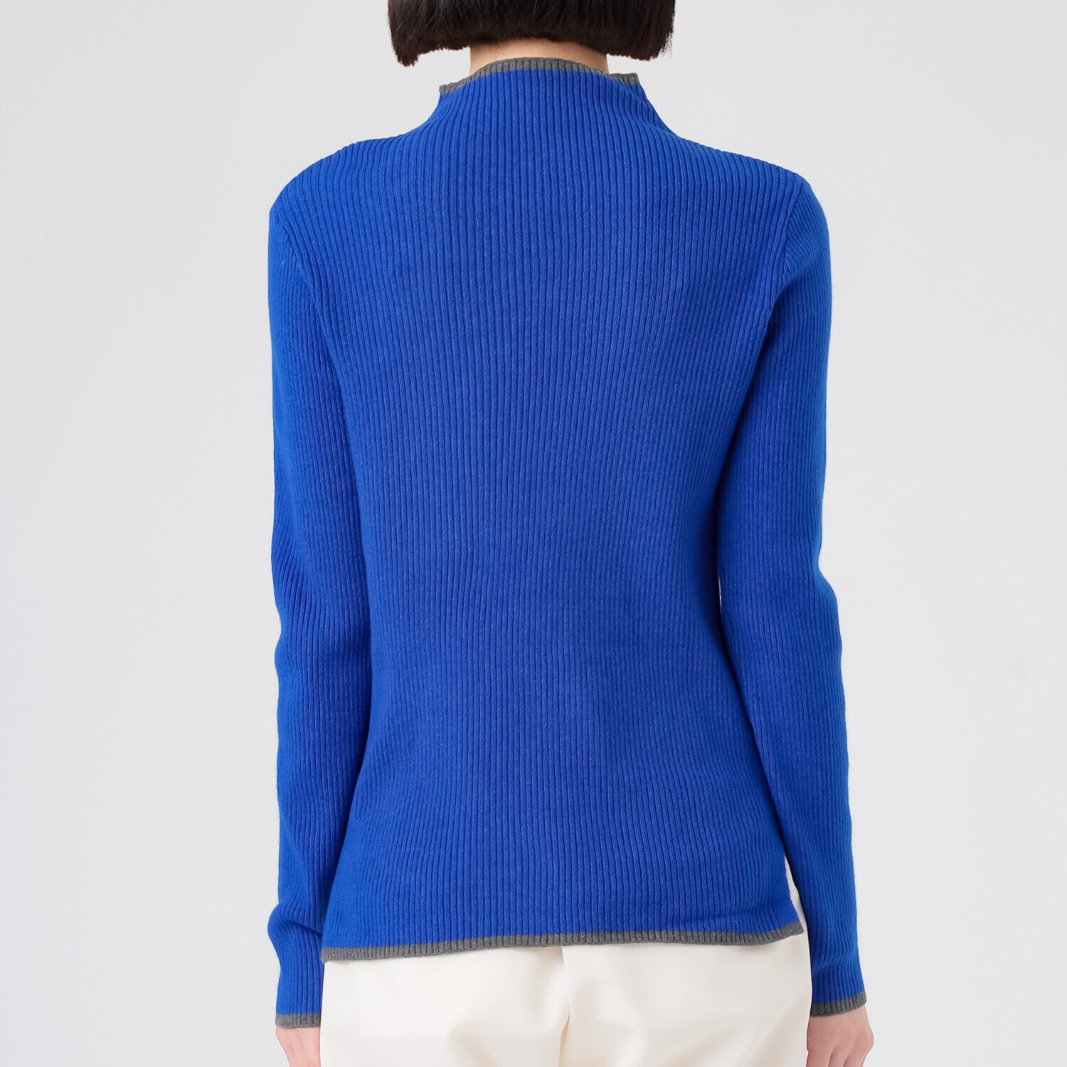 エムエムオー ボトルネック 配色ニットプルオーバー