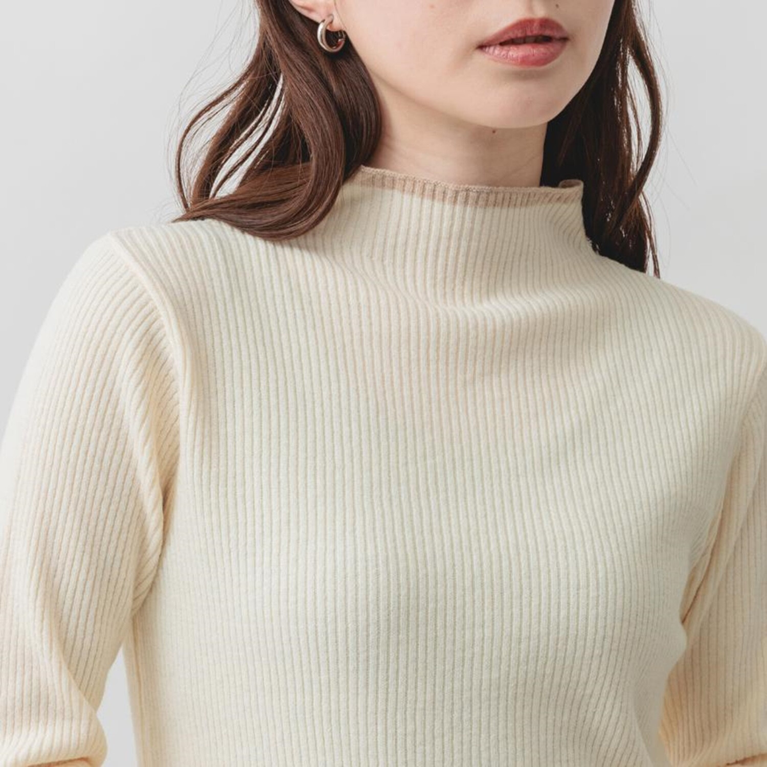 エムエムオー ボトルネック 配色ニットプルオーバー