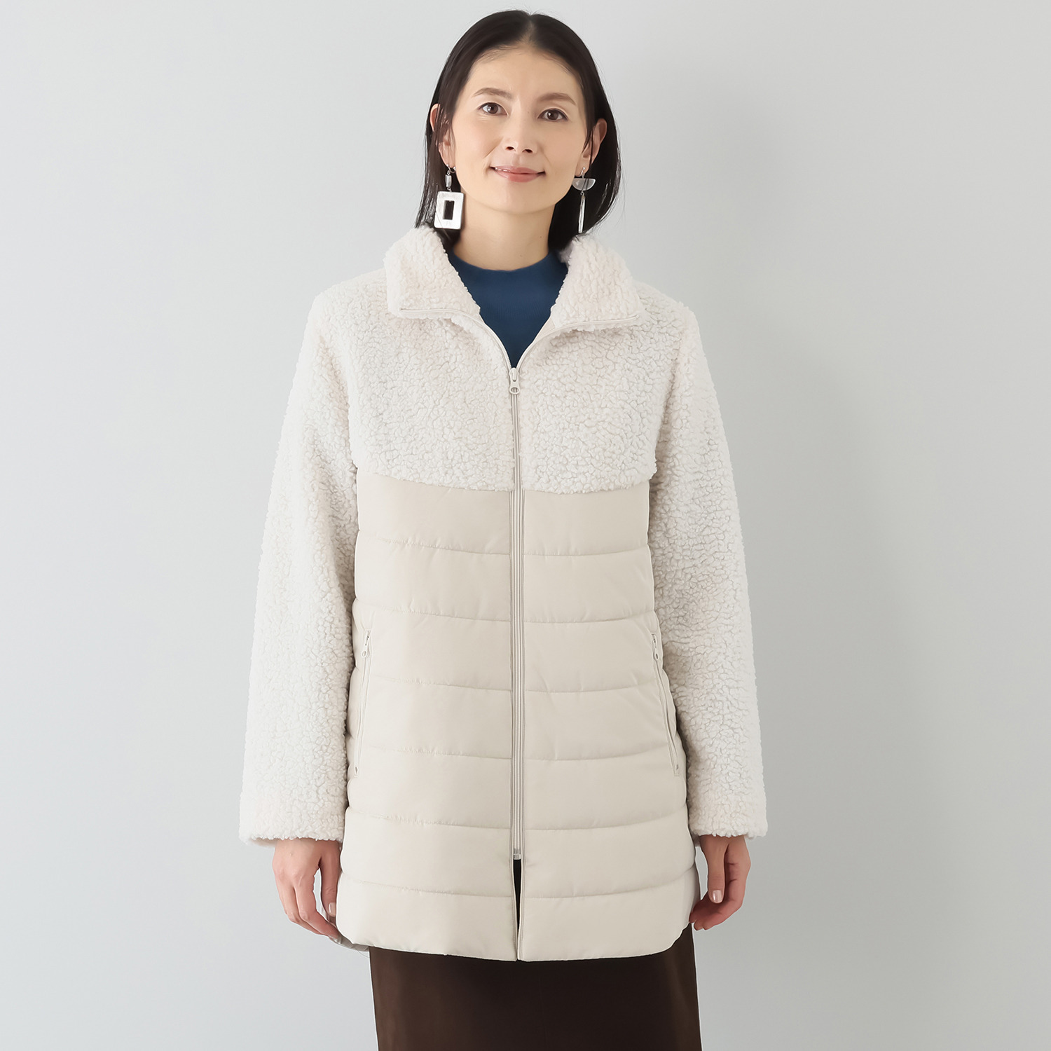 ダジュール ボア切替 中わた デザインコート