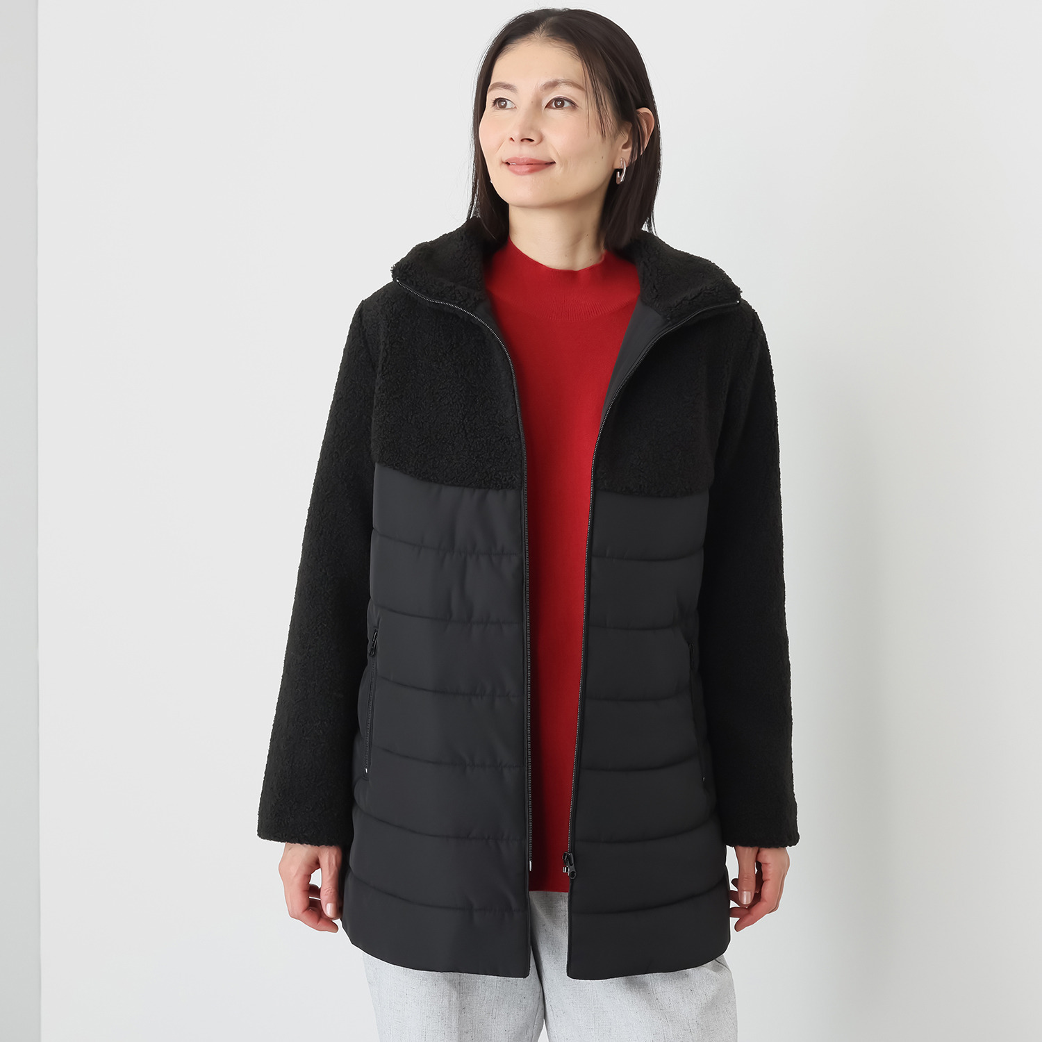 ダジュール ボア切替 中わた デザインコート