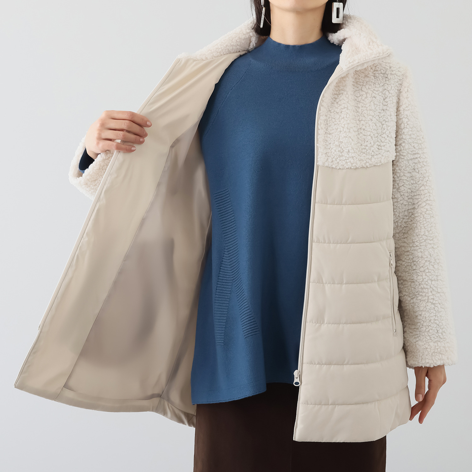 ダジュール ボア切替 中わた デザインコート