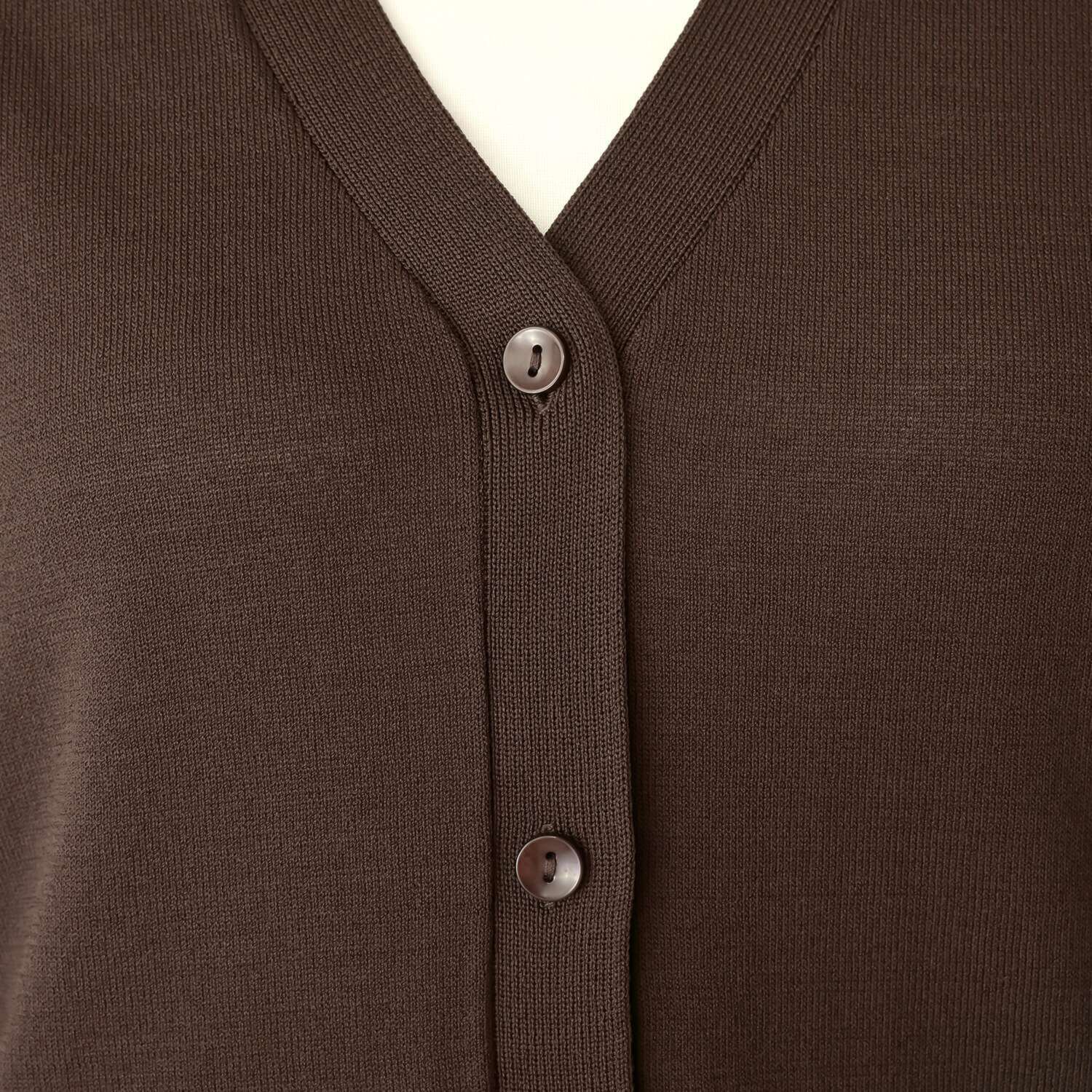 ルクオーレ 天竺ニット きれい見え Ｖネックカーディガン