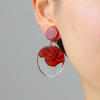 シスカ レジン レッドローズ イヤリング／ピアス