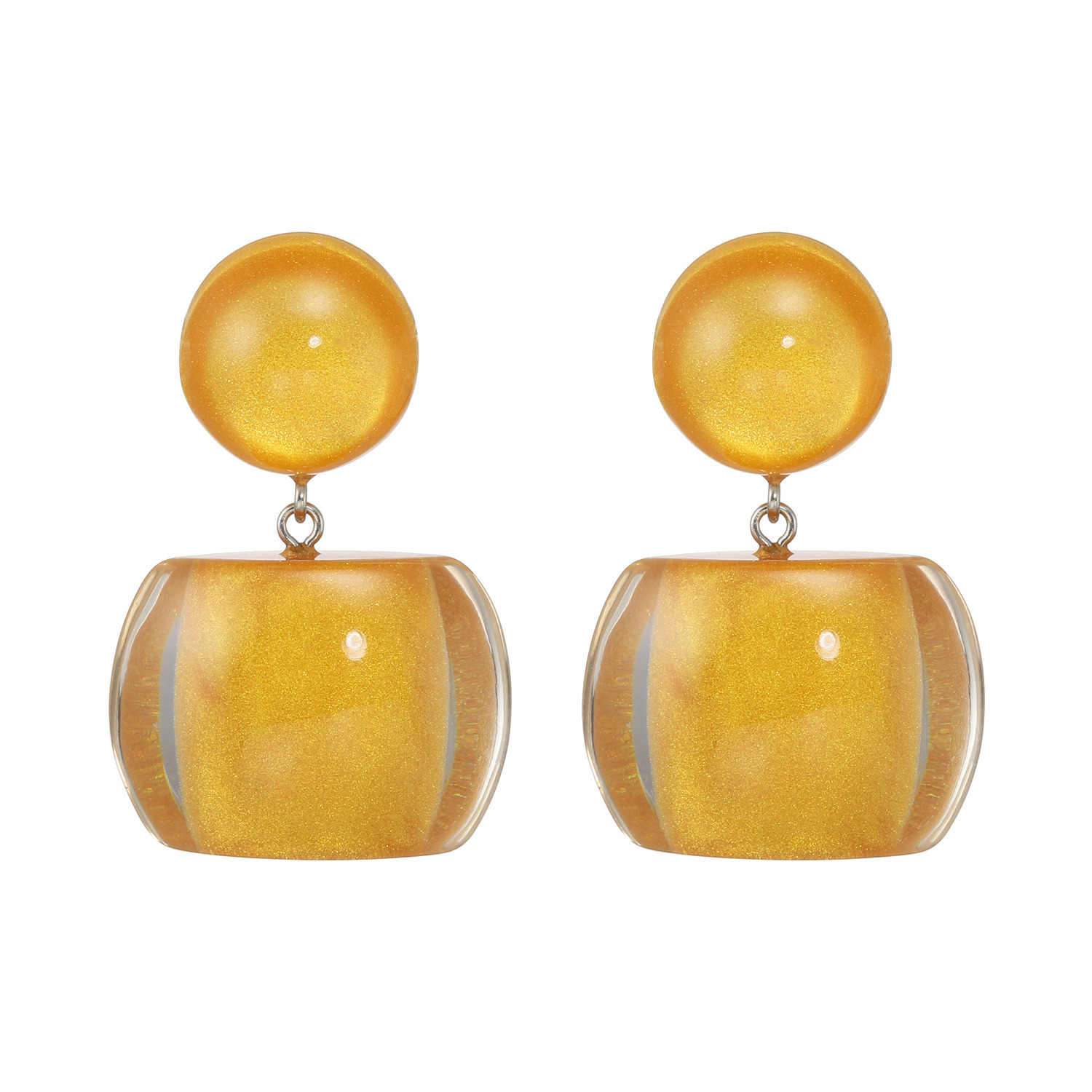 シスカ レジン ラウンドスクエア イヤリング／ピアス