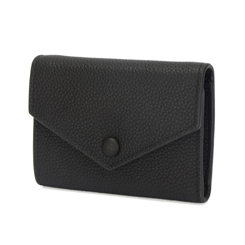 ラルジュ 牛革 くるみボタン 三つ折り財布