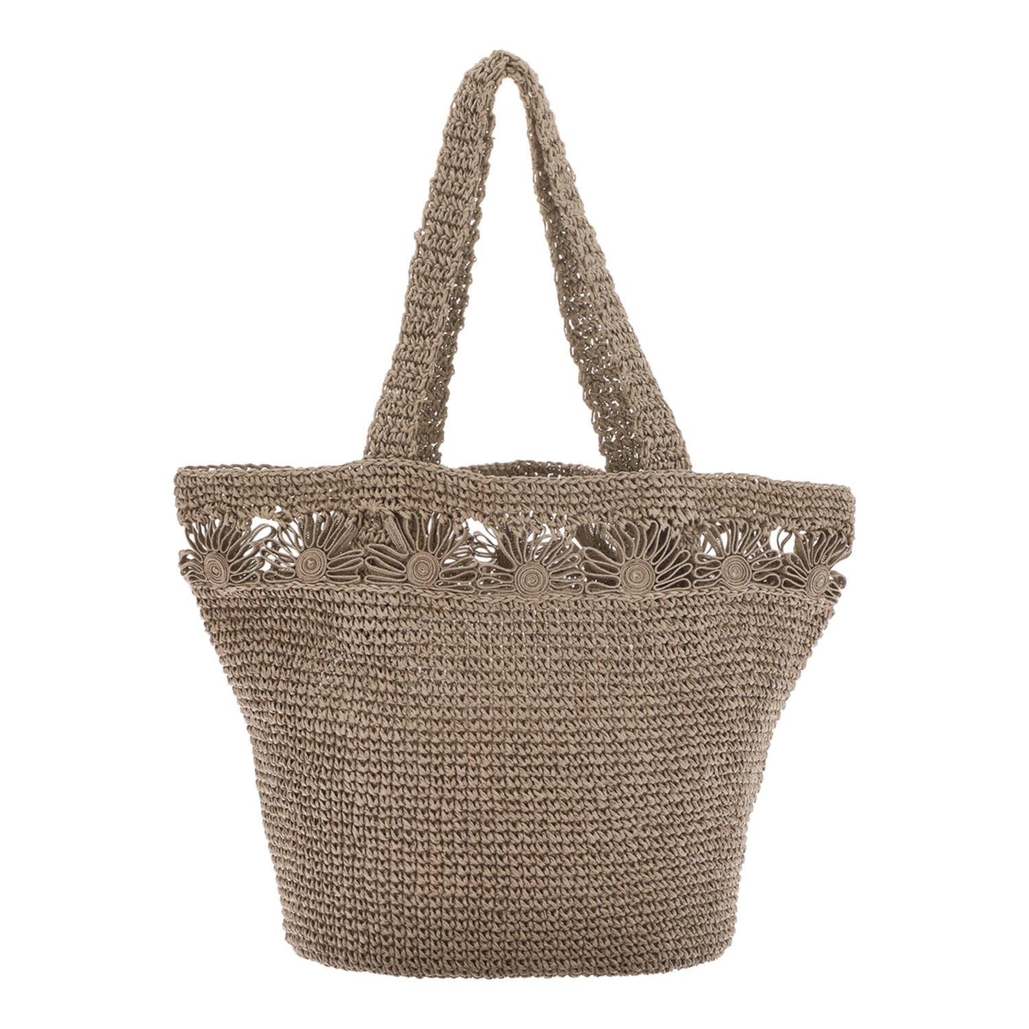 ジョナータ フラワーモティーフ 細手編み トートバッグ