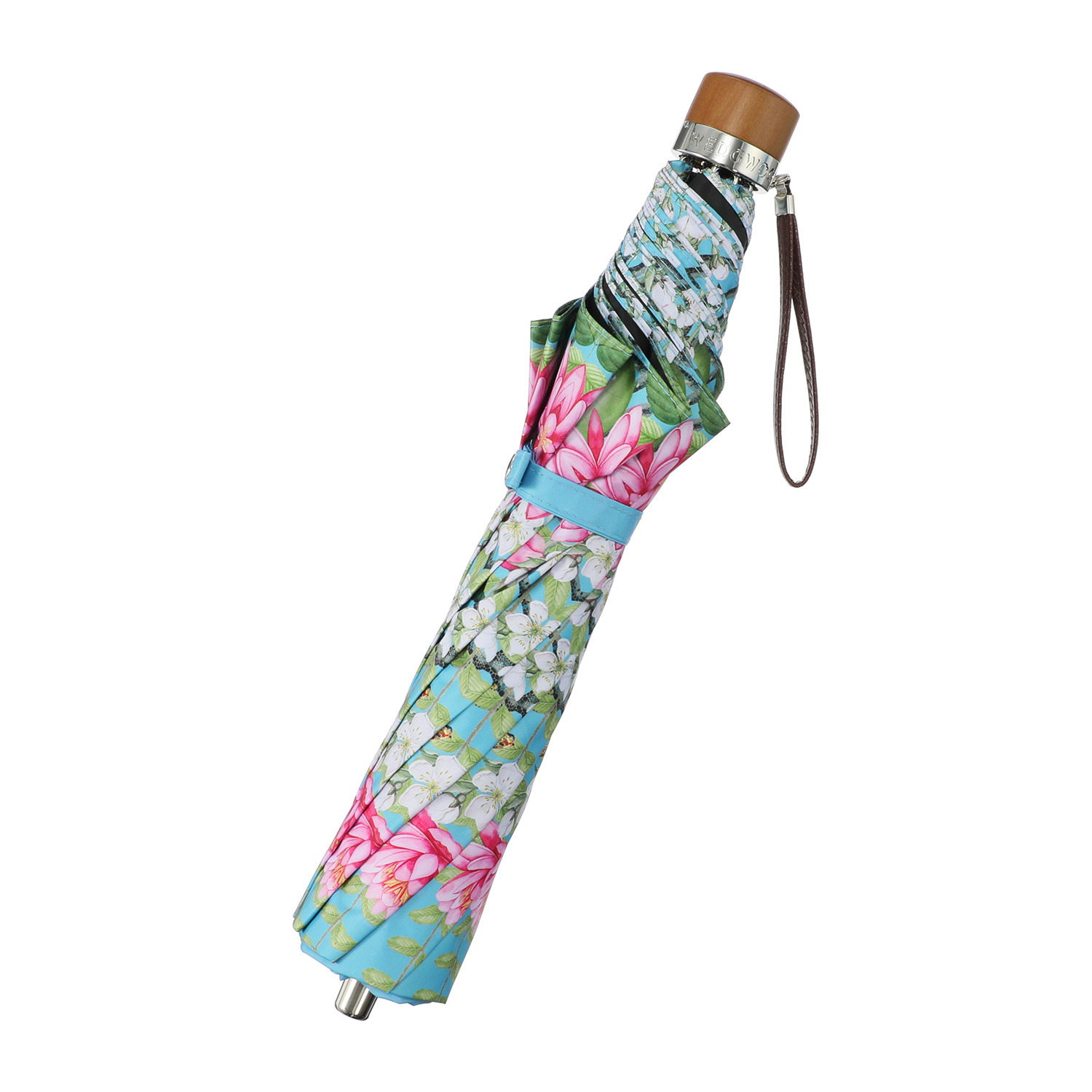 ウェッジウッド 楽々開閉 晴雨兼用折りたたみ日傘 収納バッグ付