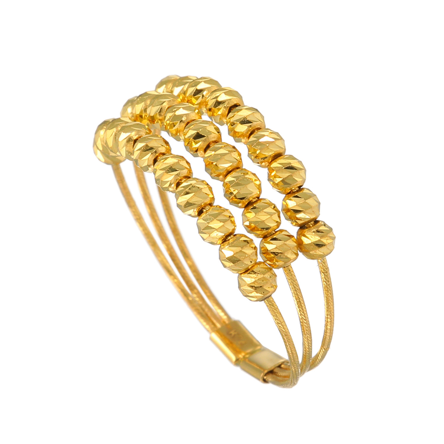 オール　ブランシュ 純金 ヴィーナスカット ３連フレキシブルリング