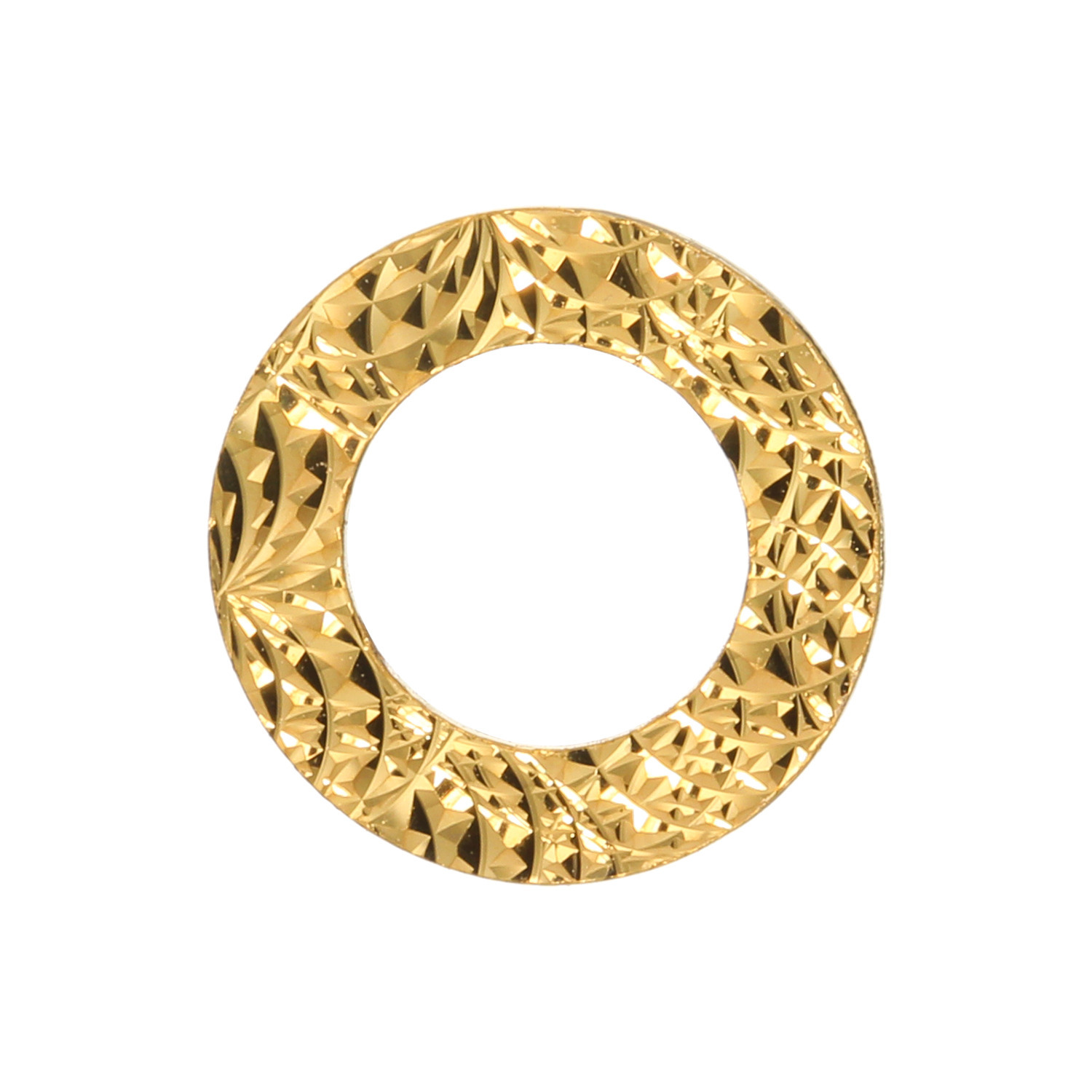 オール　ブランシュ 純金 ダイヤモンドカット＆ ホログラフカット リバーシブル リング型ペンダントトップ