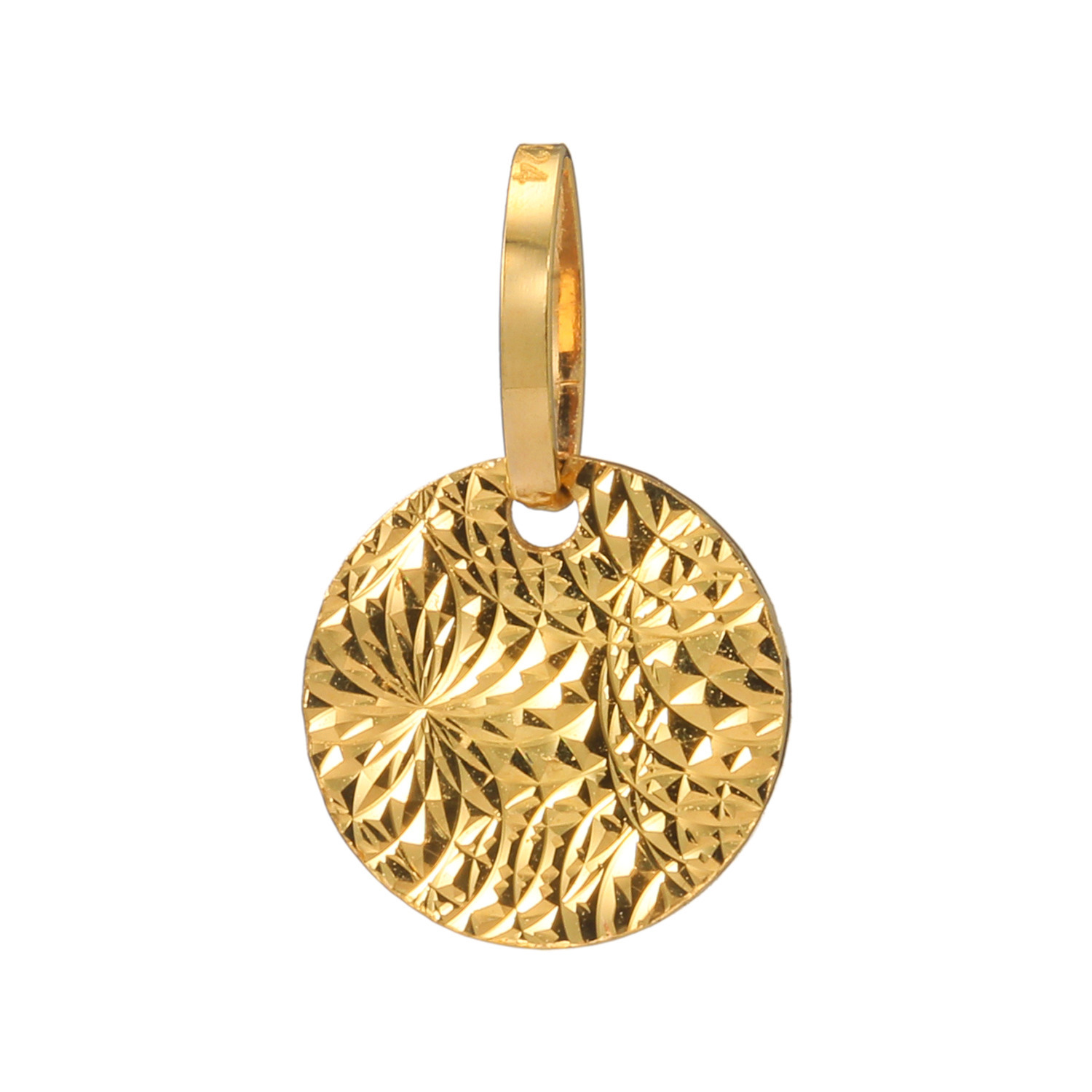 オール　ブランシュ 純金 ダイヤモンドカット＆ ホログラフカット リバーシブル 丸型ペンダントトップ