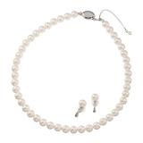 プレミアムパール 泉州の職人技 ８ｍｍＵＰ　貝パール ネックレス＆ イヤリング／ピアスセット