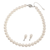 プレミアムパール 泉州の職人技 ９ｍｍＵＰ　貝パール ネックレス＆ イヤリング／ピアスセット