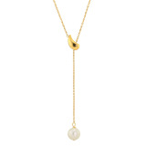 プレミアムパール 泉州の職人技 ステンレス １０ｍｍＵＰ　貝パール Ｙデザインネックレス