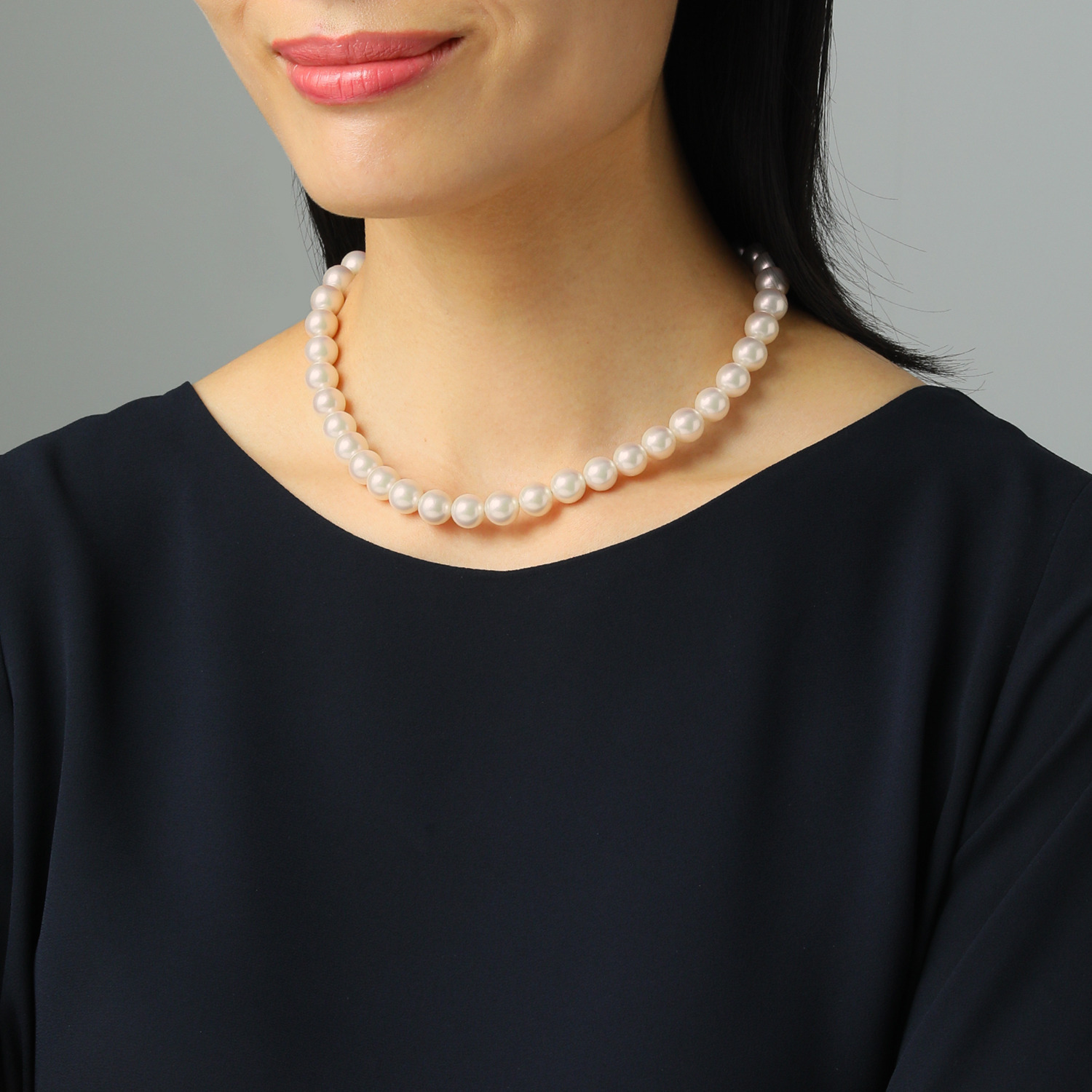 プレミアムパール 泉州の職人技 １０ｍｍＵＰ 貝パール プリンセスネックレス