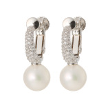 プレミアムパール 泉州の職人技 貝パール＆ＣＺ パヴェスタイル イヤリング／ピアス