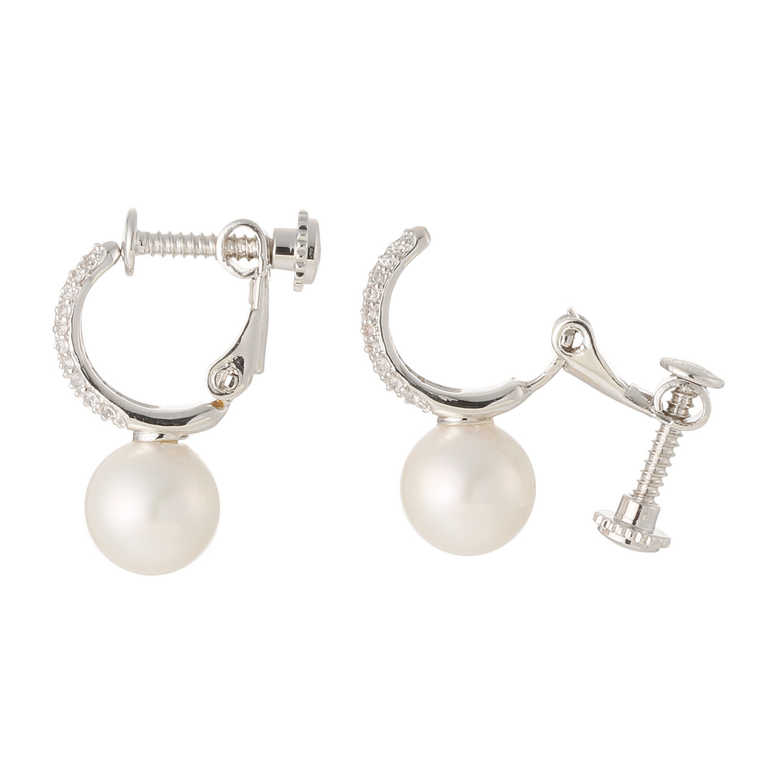 プレミアムパール 泉州の職人技 貝パール＆ＣＺ パヴェスタイル イヤリング／ピアス